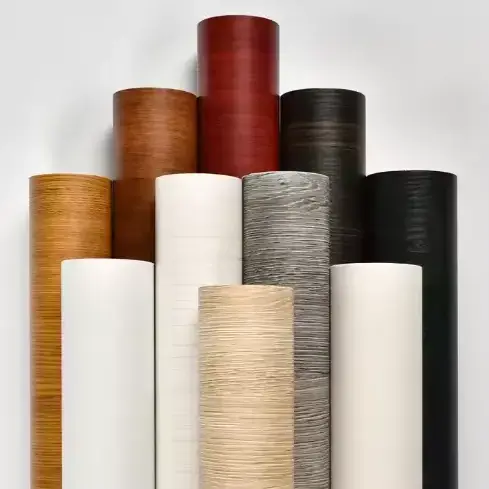 Vacum Press Wood Grain PVC Film Schirch Panas