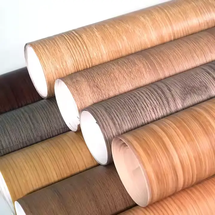 Efek kayu pvc pet pvc pawon vinil vinilasi pp dodorasi